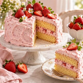 Pink Frosted Cake